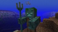 Drowned holding trident (Image via Mojang)